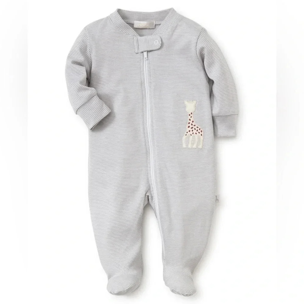 Sophie la girafe Kissy Kissy Footies sleeper Pima baby unisex embroidered zippy